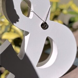 Tiffany & Co Notes Alphabet Disc Charm Necklace - K